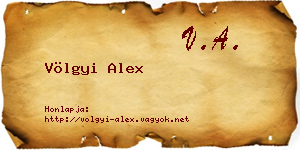 Völgyi Alex névjegykártya